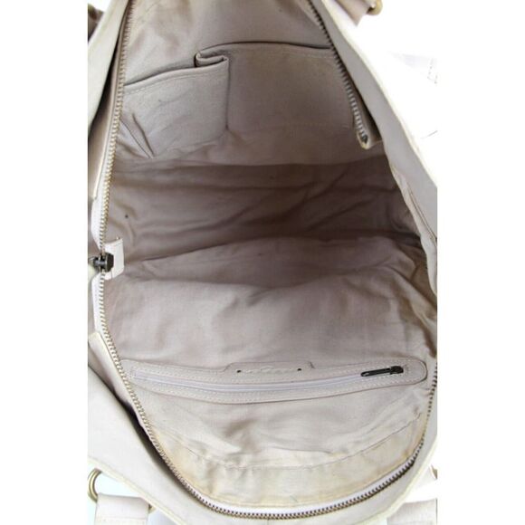 Large HALOGEN BEIGE GENUINE LEATHER HOBO HANDBAG SATCHEL TOTE PURSE - Picture 8 of 15